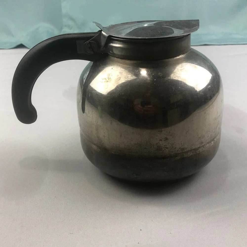VTG Stainless Steel Chicago NICRO Coffee Pot Model 500 Round MCM Bakelite Handle